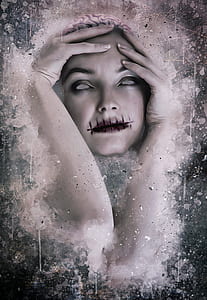 person with sewed lips illustration thumbnail