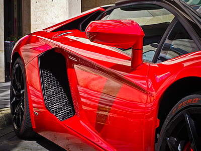 red Lamborghini Aventador coupe thumbnail