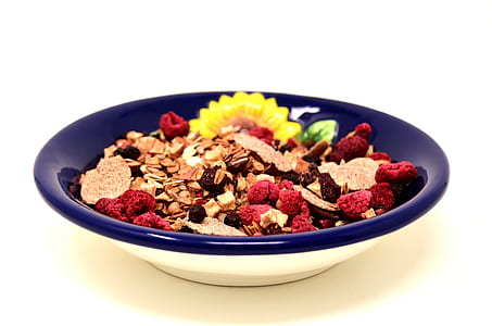 assorted food in blue ceramic plate thumbnail