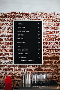 gray framed black coffee flavor menu board thumbnail