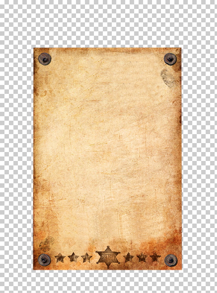 Wanted poster Stock photography, Chinese wind retro kraft paper sheets, sherriff badge PNG clipart