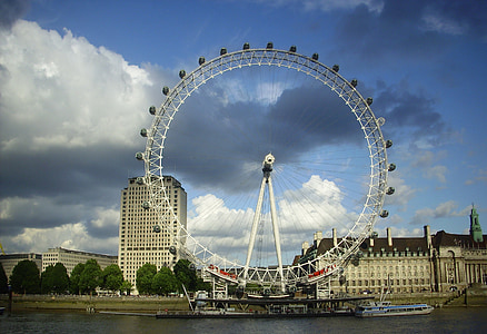 white Ferris Wheel near body of water photo thumbnail