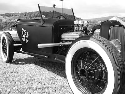 grayscale photo of tractor thumbnail