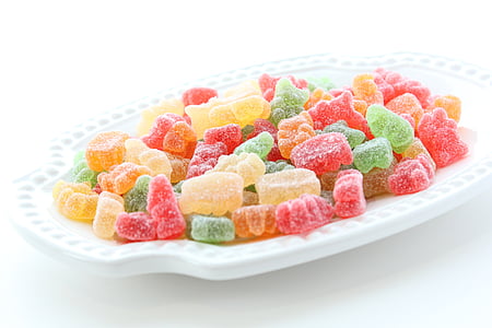 candy lot on white plate thumbnail