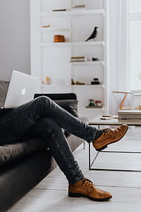 Man Working in Scandi Apartment thumbnail