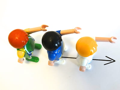 three plastic LEGO toys thumbnail