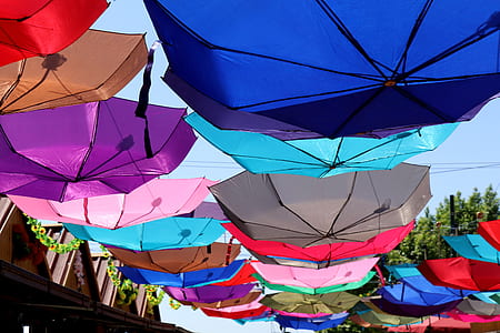 hanged opened umbrellas thumbnail