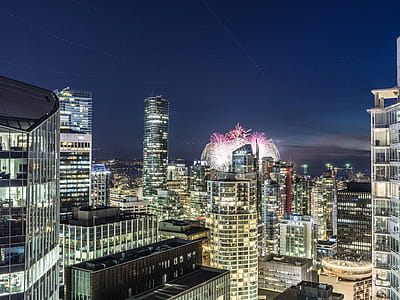 High-rise Buildings during Night Time thumbnail