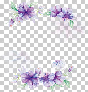 Floral design Lilac Flower Pattern, Watercolor purple flower Poster, purple and white flowers PNG clipart