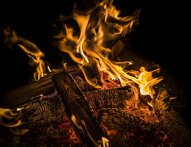 bonfire during night thumbnail