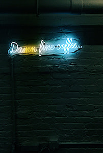 white Damn fine coffee neon signage thumbnail