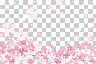 Textile Pink Pattern, Sakura illustration background material , pink and white petaled flowers PNG clipart