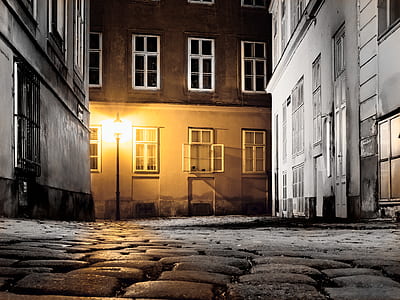 brown pavement during night time thumbnail