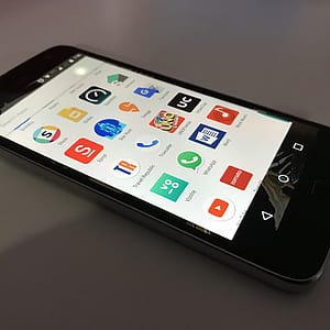 turned on black Android smartphone thumbnail