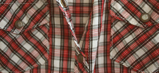 gray, black and red plaid dress shirt with chest pocket thumbnail