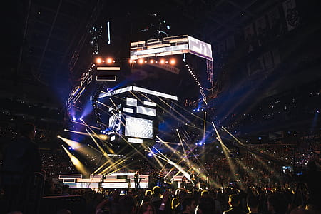 A music concert at an arena full of audience thumbnail