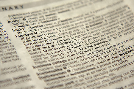 selective focus photo of business word in Dictionary thumbnail