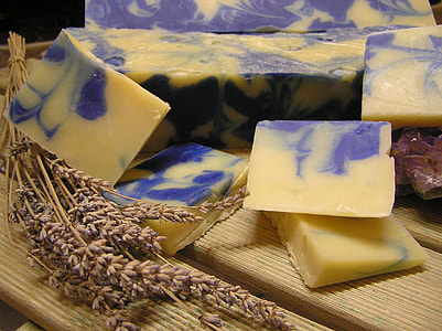 closeup photo of beige-and-purple bars thumbnail