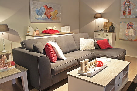 gray fabric 3-seat sofa thumbnail
