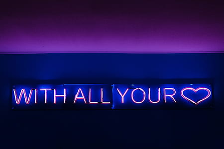 blue with all your heart neon light signage thumbnail