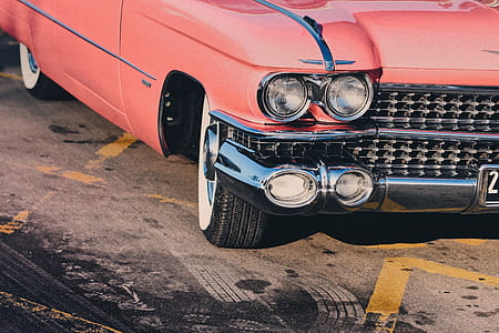 closeup photography classic red car thumbnail