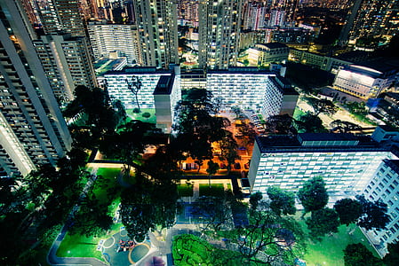 city buildings in aerial view photography thumbnail