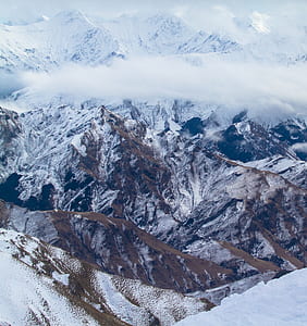 aerial photography of snow-covered mountains thumbnail