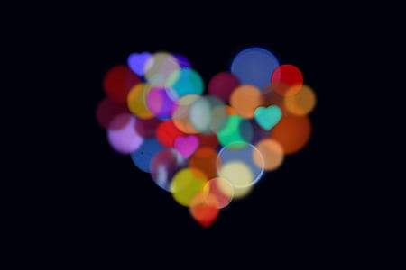 multicolored heart bokeh light wallpaper thumbnail