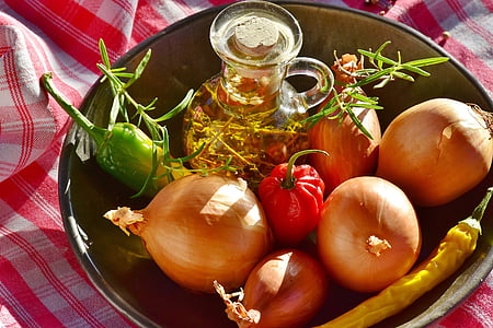 onions and bell pepper in bowl thumbnail