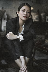 woman wearing black blazer and black dress pants thumbnail