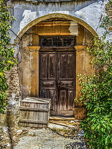 closed brown wooden door thumbnail