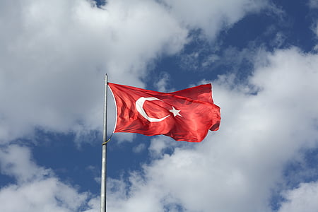 flag of Turkey with flag pole thumbnail