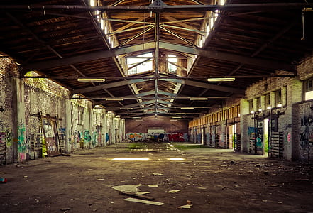 building interior with graffiti on walls thumbnail