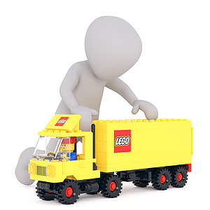 yellow Lego plastric truck toy thumbnail