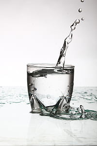grayscale photo of glass filled water thumbnail