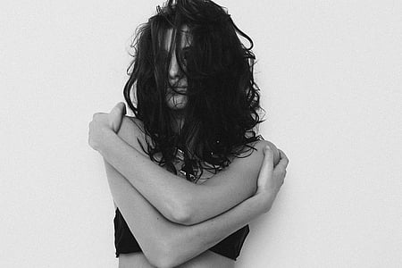 girl, black, white, women, black And White, adult thumbnail