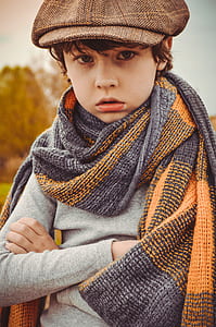 gray and orange scarf thumbnail
