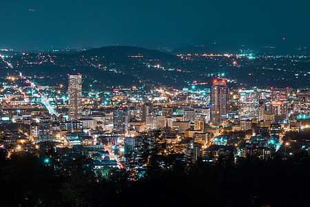 Night shot of the city of Portland thumbnail