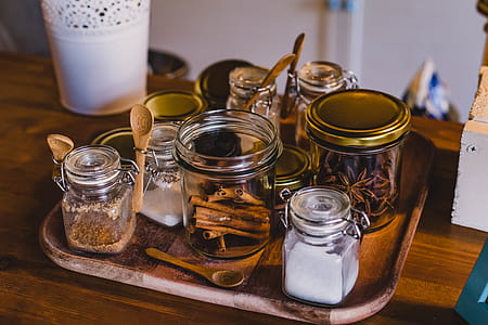 Clear Glass Jars on Top of Tray thumbnail