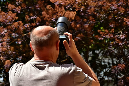 man taking photo of trees thumbnail