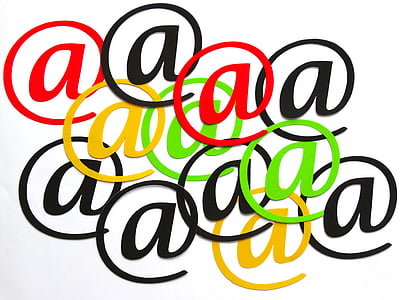assorted-color @ symbol on white background thumbnail