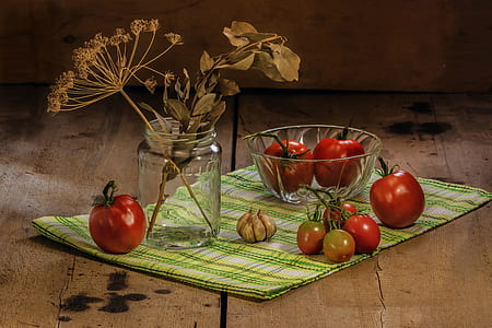 tomatoes on green and white plaid textile thumbnail