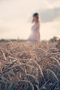 woman standing on wheat fields thumbnail