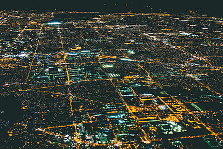 aerial photography of city at night thumbnail