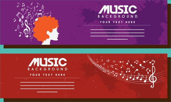 Music Festival Banner Dark Vignette Symbols Design Ai Eps File