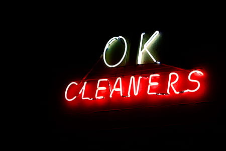Ok Cleaners neon light signage thumbnail