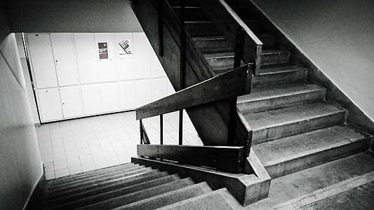 Grayscale Photo of Staircase thumbnail