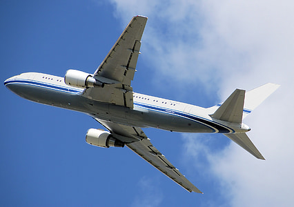white airplane above the sky thumbnail