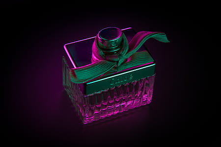pink and green gift box with black background thumbnail