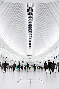 people walking inside white building thumbnail